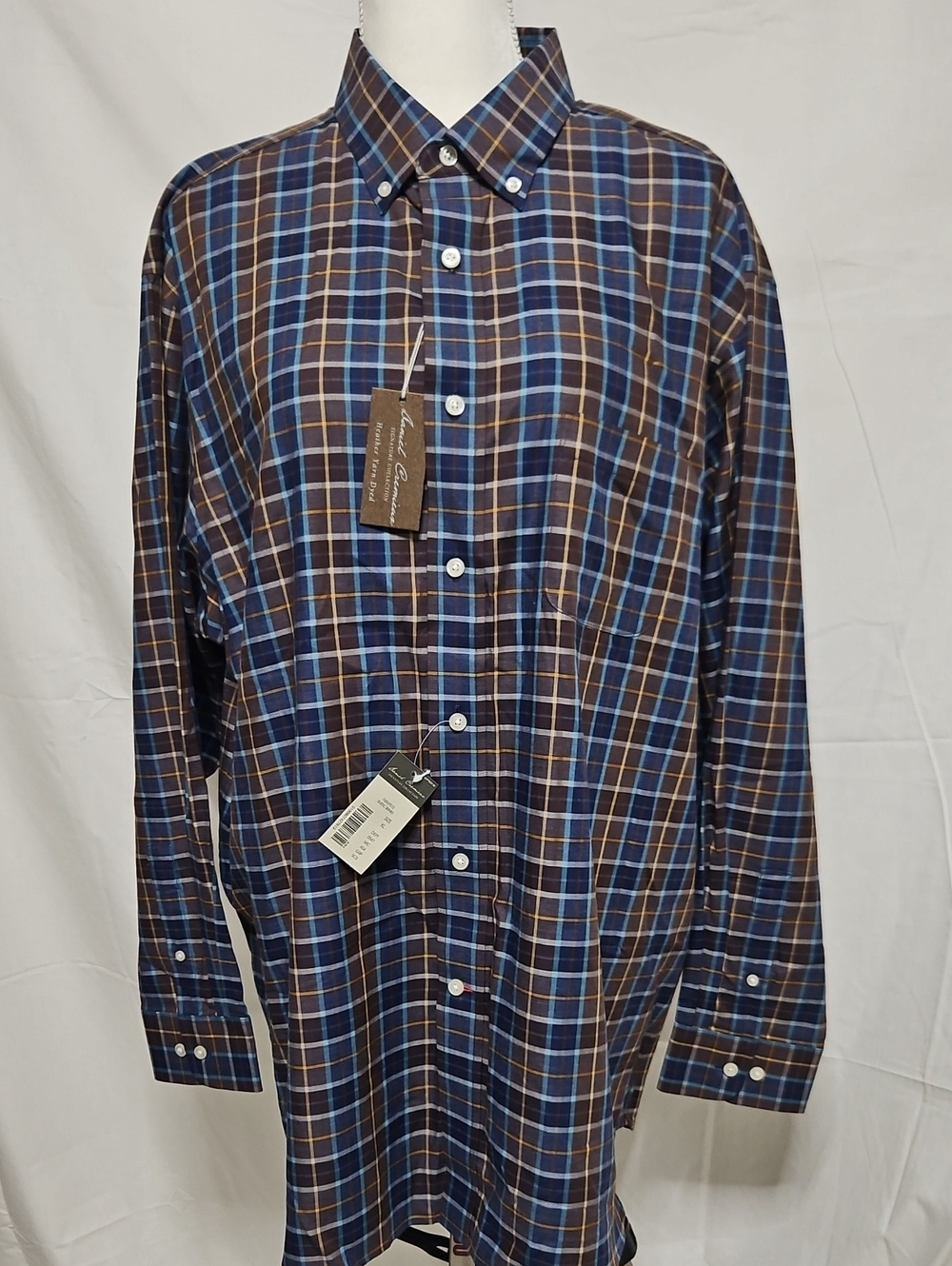 Daniel Cremieux Blue and Brown Plaid Button-Down Shirt